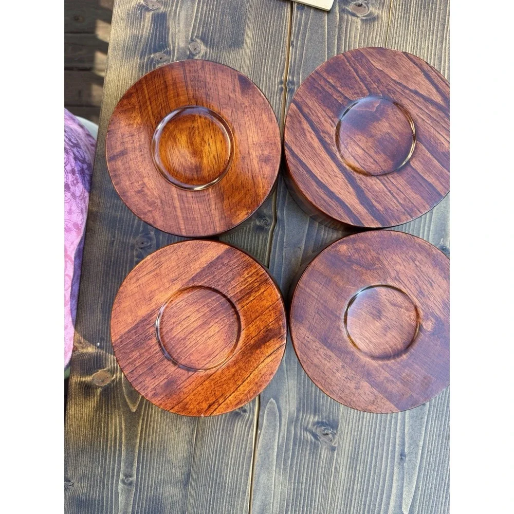 Set‎ of 4 Wood Salad Bowls 6